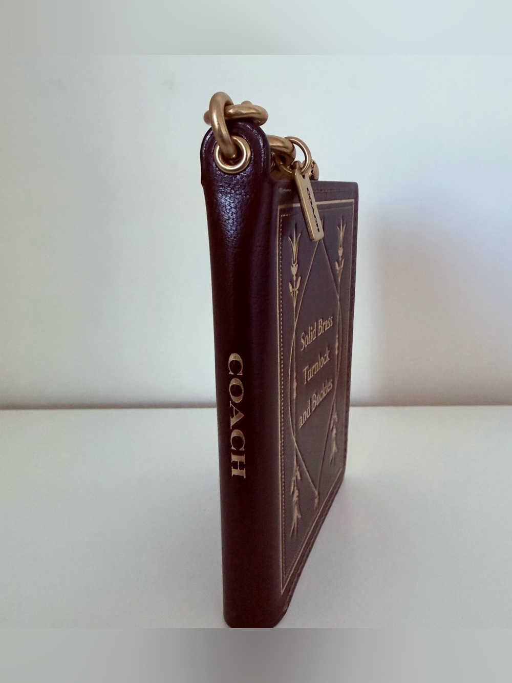 Coach Leather Notebook Charm in Maple - Picture 3 of 9